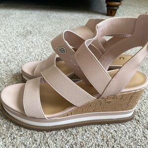 New Unisa Blush Pink Wedge Sandals